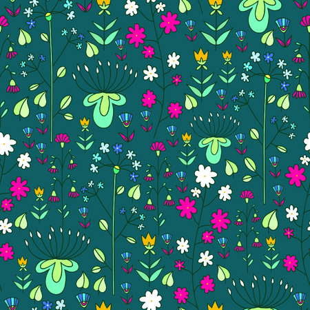 Seamless floral pattern background. Summer flower texture.のイラスト素材