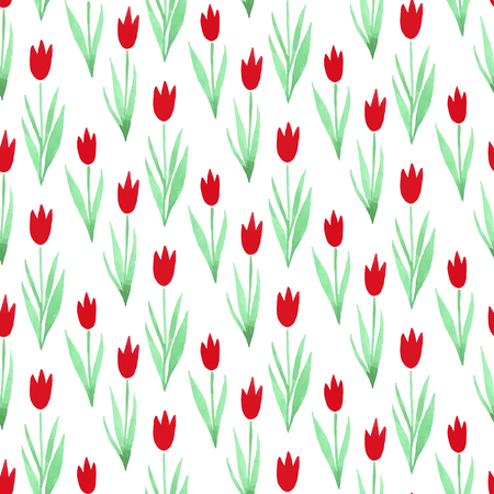 Watercolor sketch summer flower pattern. Vector trace vintage nature seamless background.のイラスト素材