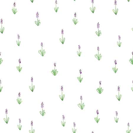 Watercolor sketch summer flower pattern. Vector trace vintage nature seamless background.のイラスト素材