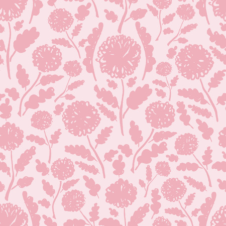 Watercolor sketch summer wild flower pattern. Vector trace nature seamless background.のイラスト素材