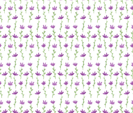 Watercolor sketch summer flower pattern. Vector trace vintage nature seamless background.のイラスト素材