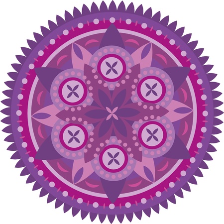Purple circle of the mandala with ornamentのイラスト素材