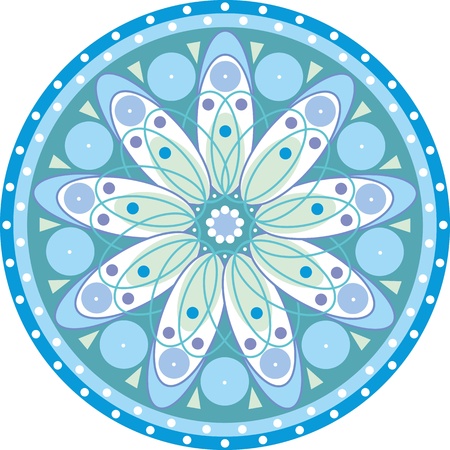 blue circle with a mandala patternsのイラスト素材