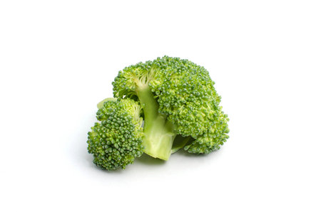 Fresh broccoli on white backgroundの写真素材