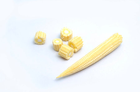 Baby Cornis vegetable organic food ingredients Can be used for cooking.の写真素材