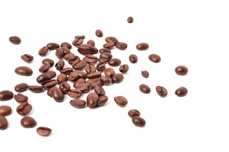 Coffee beans on white background