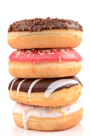 Donuts on a white backgroundの写真素材