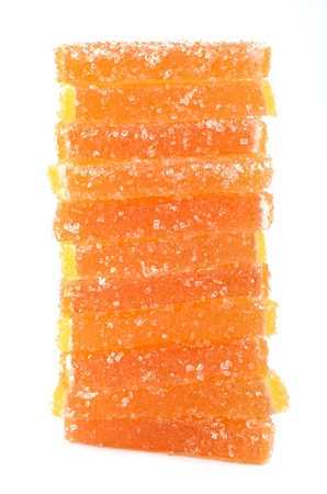 Fruit jelly on a white backgroundの写真素材