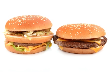 Hamburger on a white backgroundの写真素材