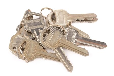 door keys on a white background