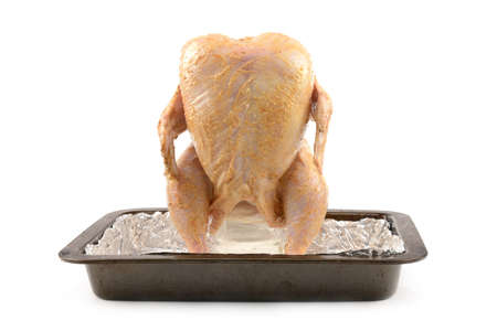 fresh chicken on the white isolated backgroundの写真素材