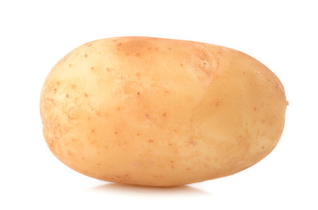 Potatoes on a white backgroundの写真素材