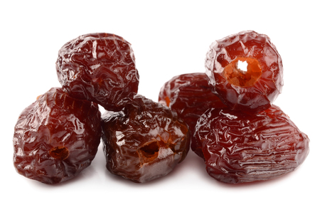 very tasty dates on a white backgroundの写真素材