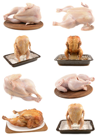 fresh chicken on the white isolated backgroundの写真素材