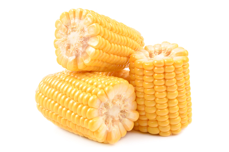 Fresh corn isolated on a white backgroundの写真素材