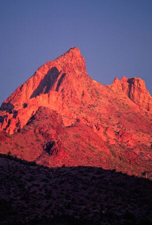 Sunset on Signal Peak, Signal Peak Wilderness, Arizonaの写真素材