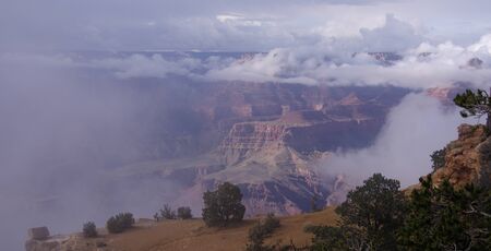 Storm in the eastern Grand Canyon from Moran Pointの写真素材