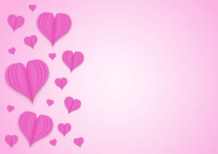 Vector symbols Pink heart Paper art style on pink color gradient background for Happy Women's day, Mother's Day, Valentine's Day, Happy anniversary, Happy birthday greeting card.Vector Illustration&#xD;&#xA;のイラスト素材