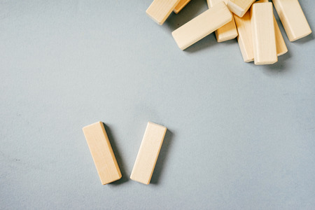 Beige bricks on a gray background. A lot of blocks. Developing gameの写真素材