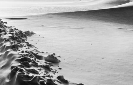 in the far north a lot of white snow, drifts, very coldの写真素材