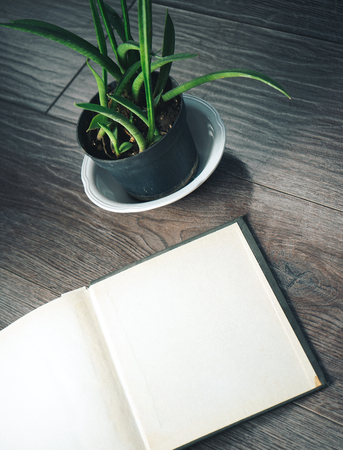 on the design table is an open notebookの写真素材