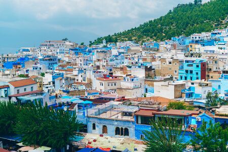 Wonderful view of the landscape and multi-colored city houses in the suburbs and views of the greeneryの写真素材