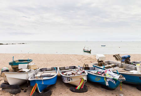Small fishing boats used to catch fish. The eastern part of Thailand.のeditorial素材
