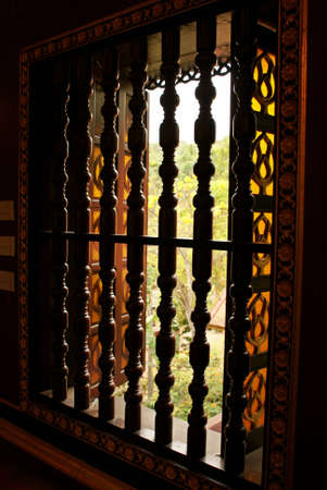 wooden windowの写真素材