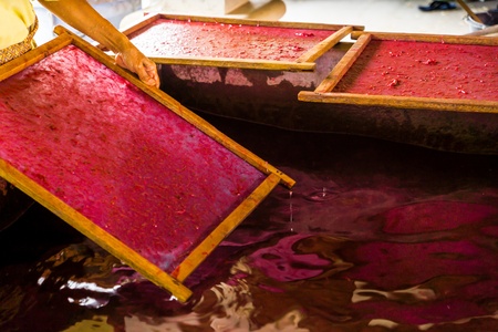 Handmade paper manufacturingの写真素材