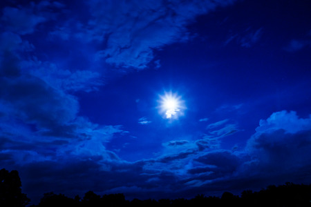 moon with cloud in nightの写真素材