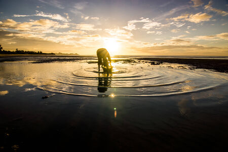 Sunrise at Bornok Beachの写真素材