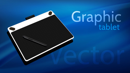 Graphic tablet on beautiful background - vectorのイラスト素材