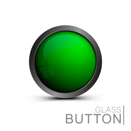 Color glass button on white background. Vector Illustration - Vectorのイラスト素材