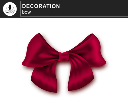 Red bow Elegant red bow decorative design element isolated on white background. - Vectorのイラスト素材