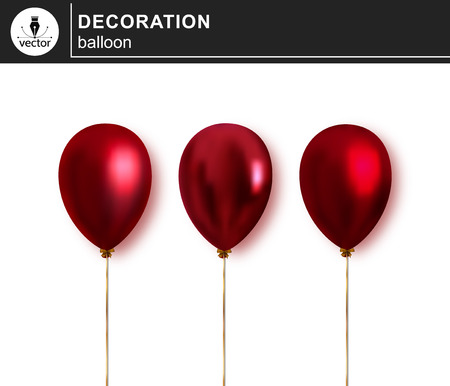 Balloon. Set of decorative, festive balloons isolated on white background. - Vectorのイラスト素材