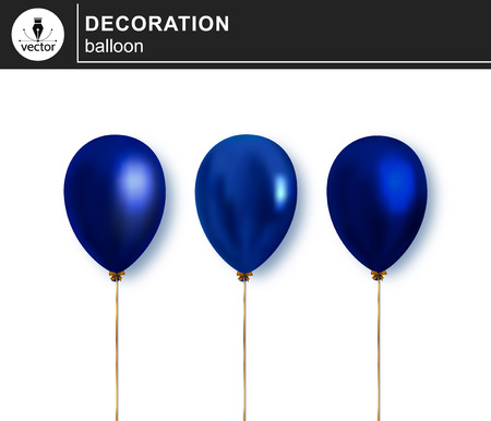 Balloon. Set of decorative, festive balloons isolated on white background. - Vectorのイラスト素材