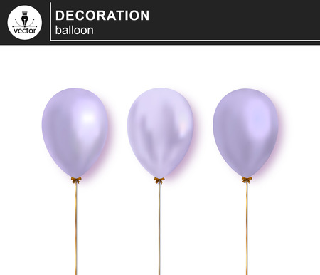 Balloon. Set of decorative, festive balloons isolated on white background. - Vectorのイラスト素材
