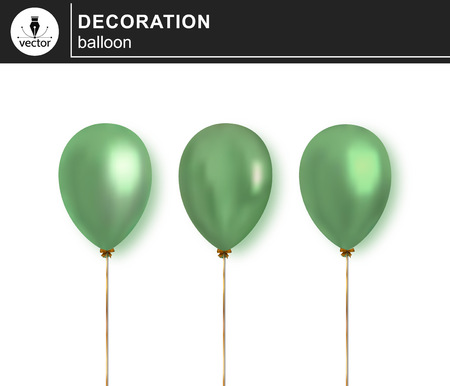Balloon. Set of decorative, festive balloons isolated on white background. - Vectorのイラスト素材