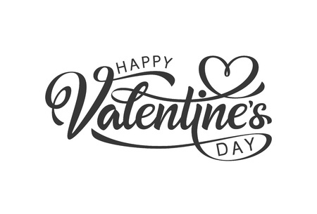 Ready design calligraphic, hand lettering happy valentines day. Vector Illustration. - Vectorのイラスト素材