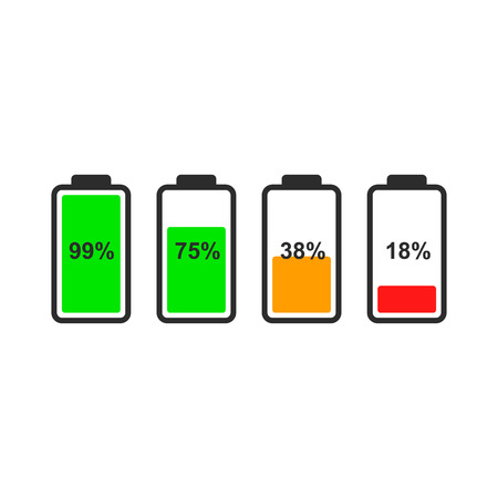 Battery indicator icon. Vector Illustrationのイラスト素材