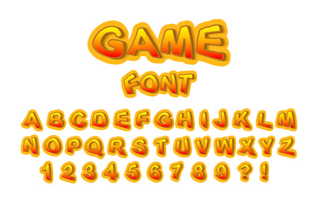 Font for the name of the game. Ideal for prints and designs. Vector Illustrationのイラスト素材