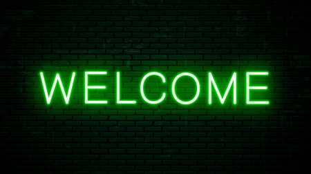 Vector neon inscription welcome for signboardのイラスト素材