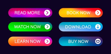 Set of modern abstract web buttons with the ability to editのイラスト素材