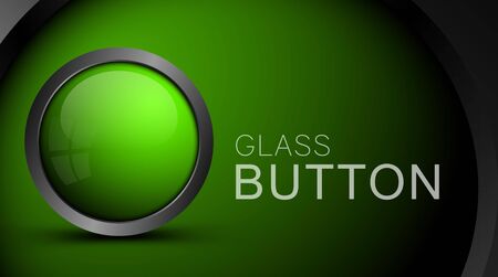 Glass realistic green button for web design. Vector design element for software interface, apps and games.のイラスト素材