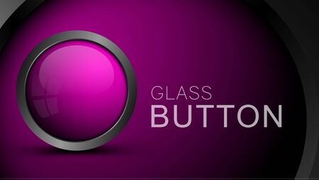 Pink round shape web button with metal frame. Button for ui apps and games.のイラスト素材