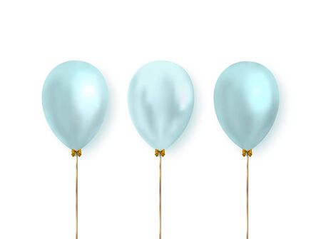 Realistic pastel color balloons for design of wedding, greeting, holiday banners, greeting cards and more. Vector clipart object. Balloons gently birch color.のイラスト素材
