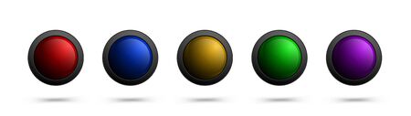 Set of glass vector buttons for web, apps, software, games and more.のイラスト素材