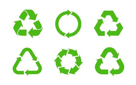 Recycle vector icon. Recycling set symbol. Recycle sign isolated on white background.のイラスト素材