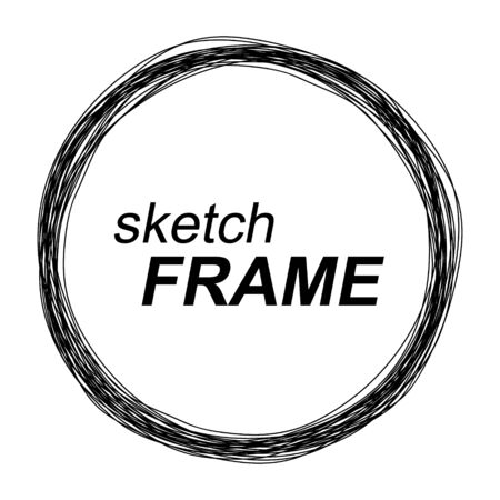 Hand drawn circles sketch frame.のイラスト素材