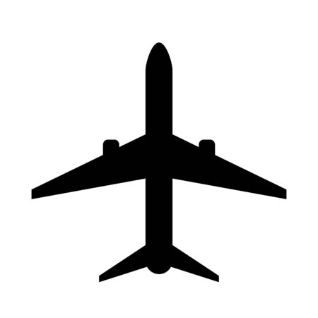 Vector plane icon isolated on white background. Silhouette, symbol, icon, sign of the plane.のイラスト素材
